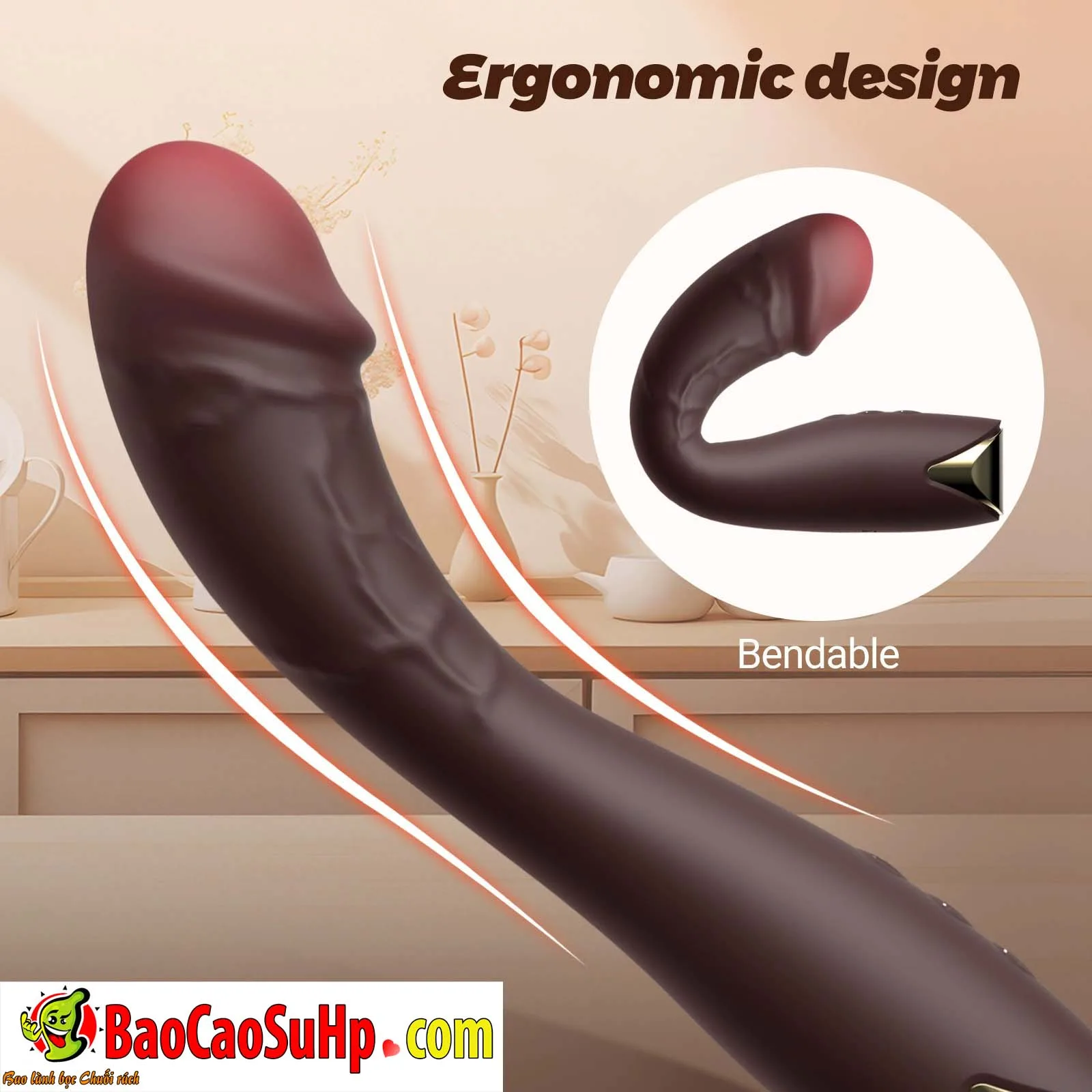 Dark Brown G-Spot Vibrator Strong Rumbler Ergonomic Silicone Toy — photo 3