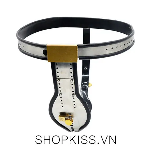 Stainless Steel T-Lock Male Chastity Belt for BDSM Play — photo 2