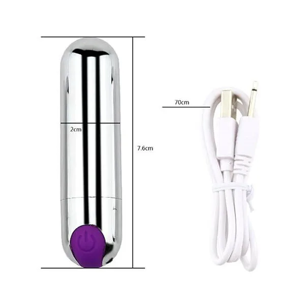 10 Mode Rechargeable Stainless Steel Bullet Vibrator — photo 3