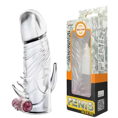 DC14 Clear Vibrating Spiked Extension Condom