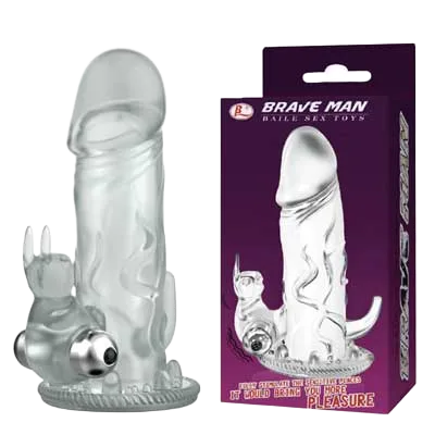 DC14B Transparent Vibrating Male Enlargement Condom