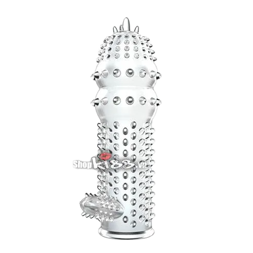 DC14X Textured Sleeve Penis Enlarger With Extra Stimulation Branch