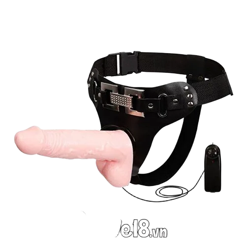 DC65B Vibrating Strap-On Penis Toy for Lesbians Waterproof Soft Sil