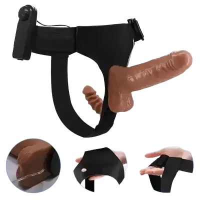 DC65D Premium Dual-Ended Vibrating Strap-On for Intense Pleasure