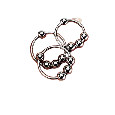 DC70Q Stainless Steel 4-Bead Penis Ring for Enhanced Pleasure