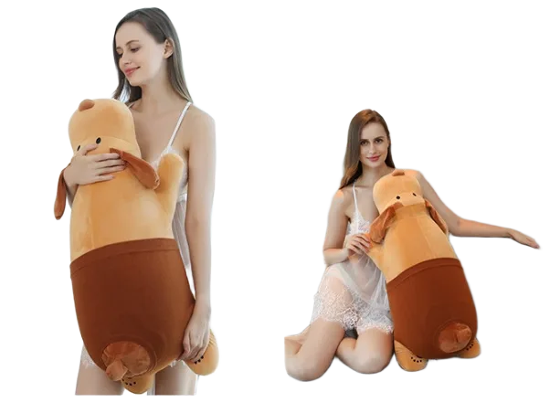 Discreet Plush Teddy with Medical-Grade Silicone Dildo Vibrator
