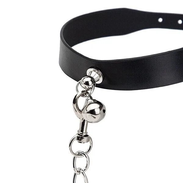 BDSM Chain Collar with Bell Bondage Adult Play Accessory — photo 3