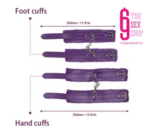 BDSM Feather Lined 7 Piece Bondage Kit Set — photo 3