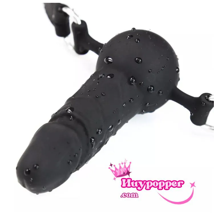 BDSM Silicone Ball Gag with Dildo Dual Use Restraint — photo 3