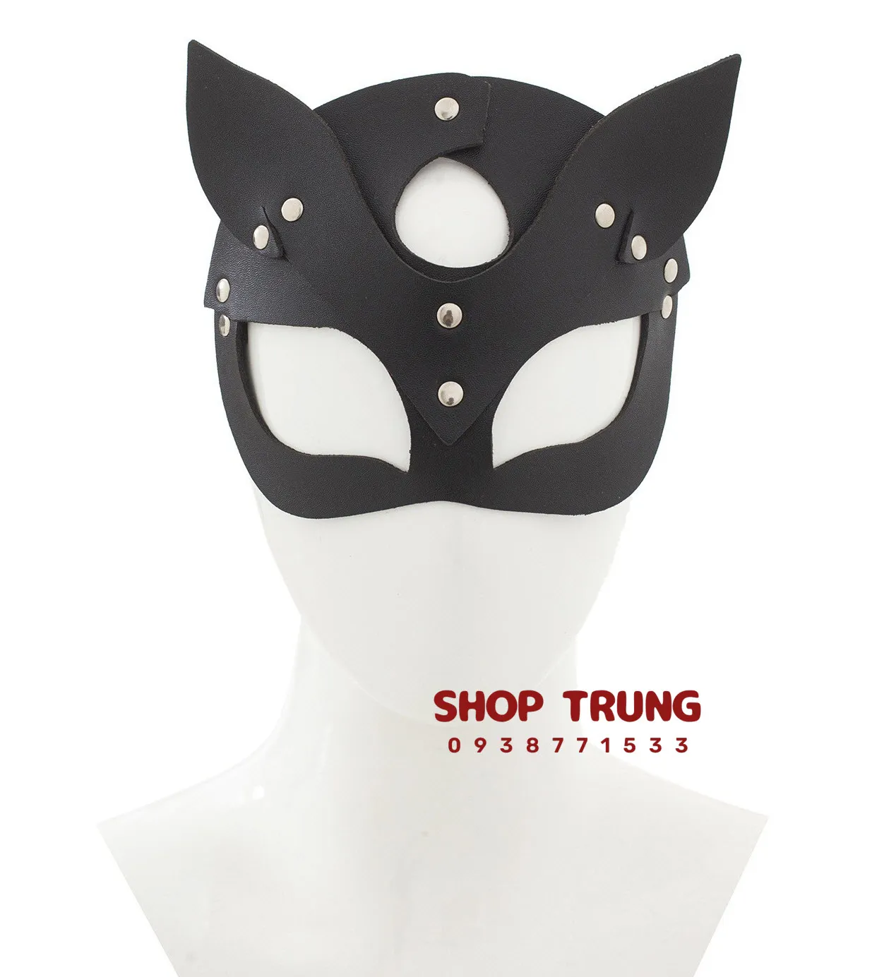 BDSM Cat Ear Mask PU Leather Erotic Roleplay Mask — photo 4