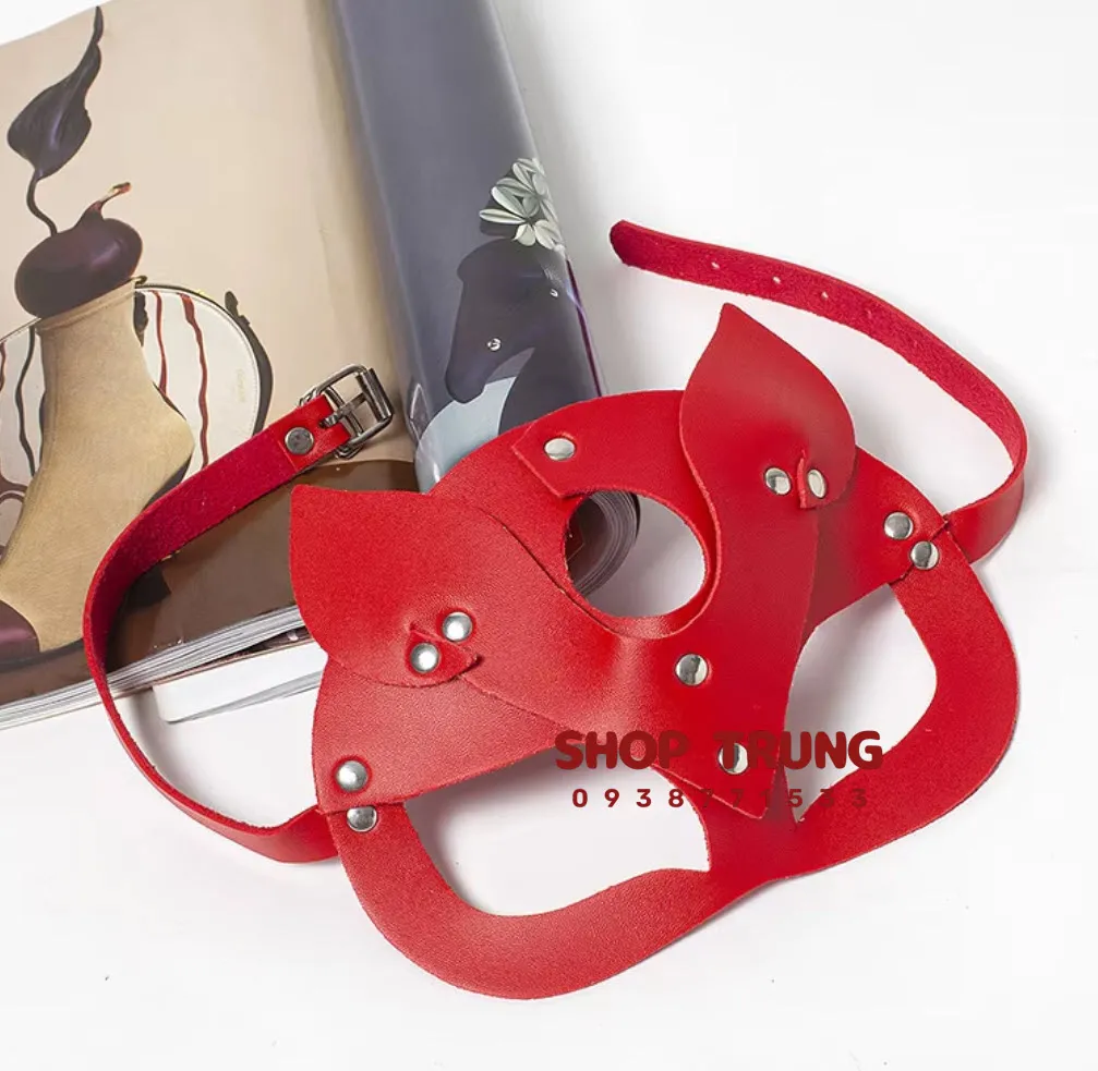 BDSM Cat Ear Mask PU Leather Erotic Roleplay Mask — photo 2