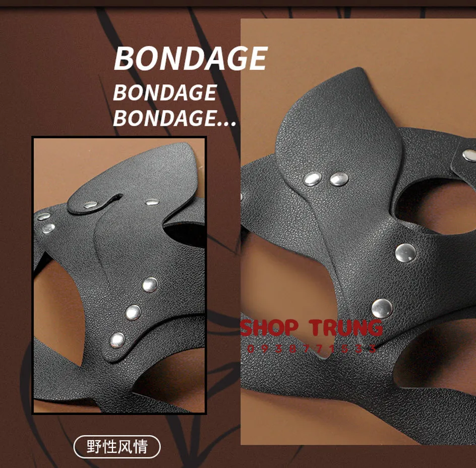 BDSM Cat Ear Mask PU Leather Erotic Roleplay Mask — photo 5