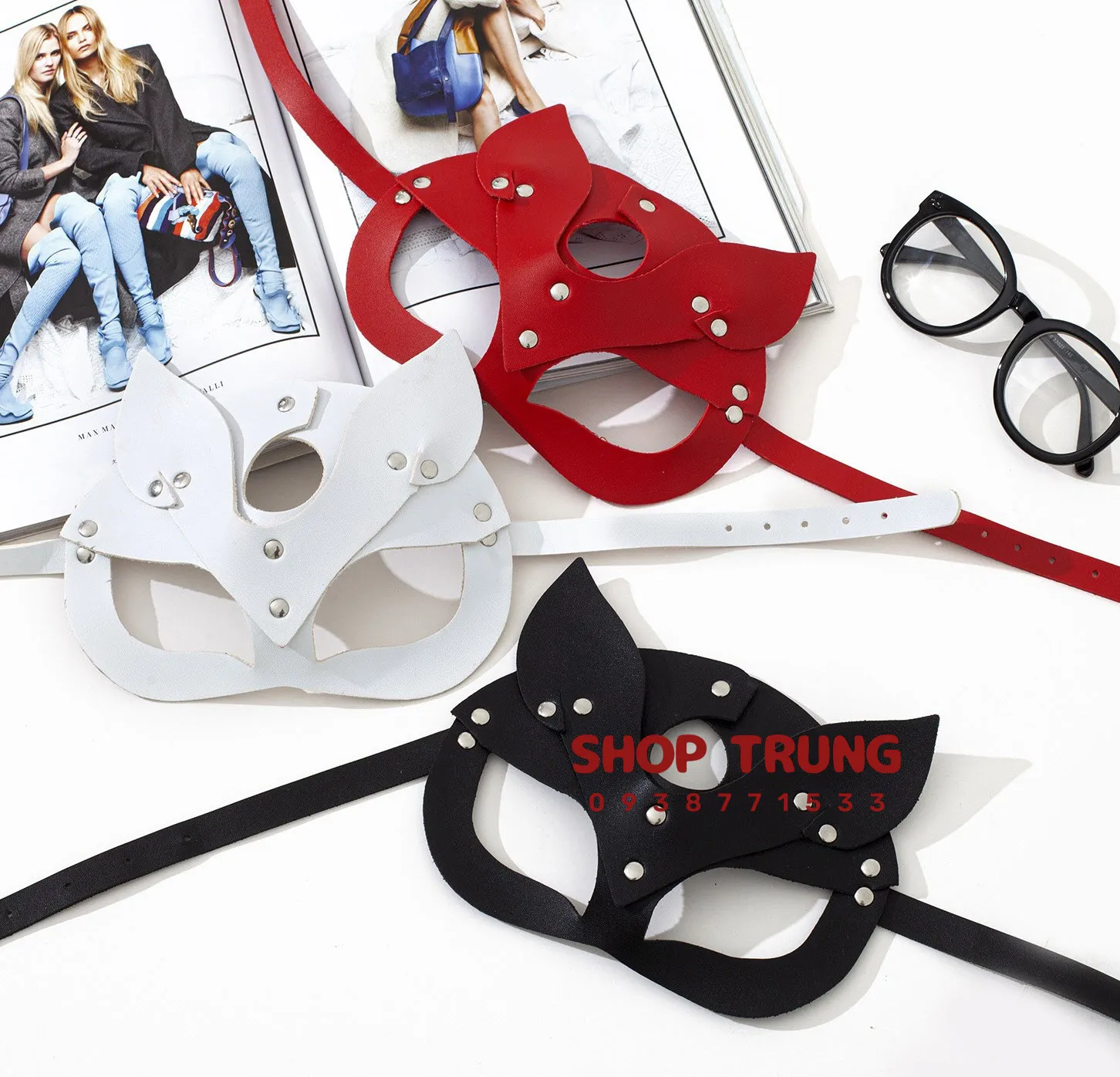 BDSM Cat Ear Mask PU Leather Erotic Roleplay Mask — photo 6