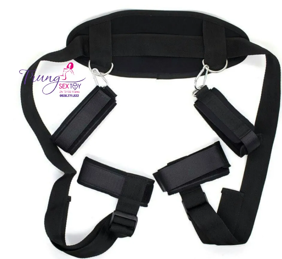 BDSM Restraints Handcuffs Legs Bondage Set Black — photo 2