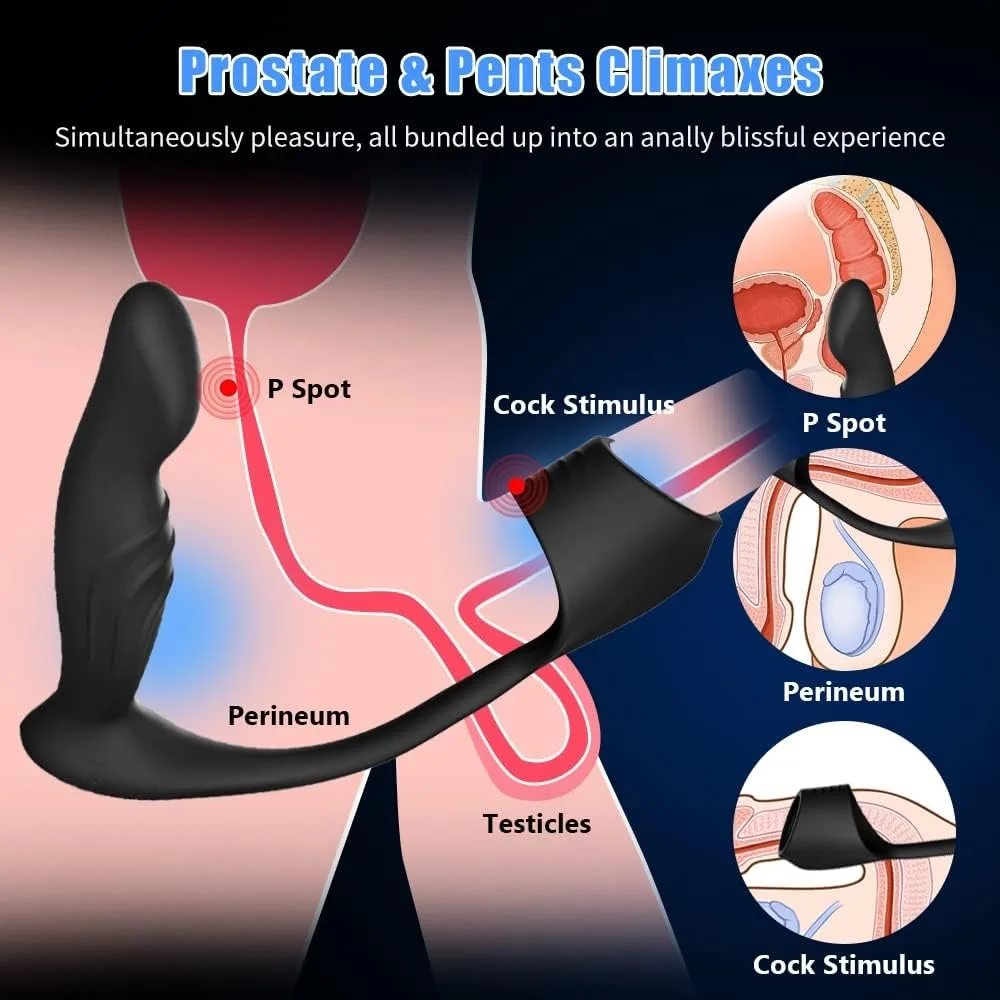 Dual Motor 10 Speed Silicone Anal Butt Plug Waterproof Sex Toy — photo 3