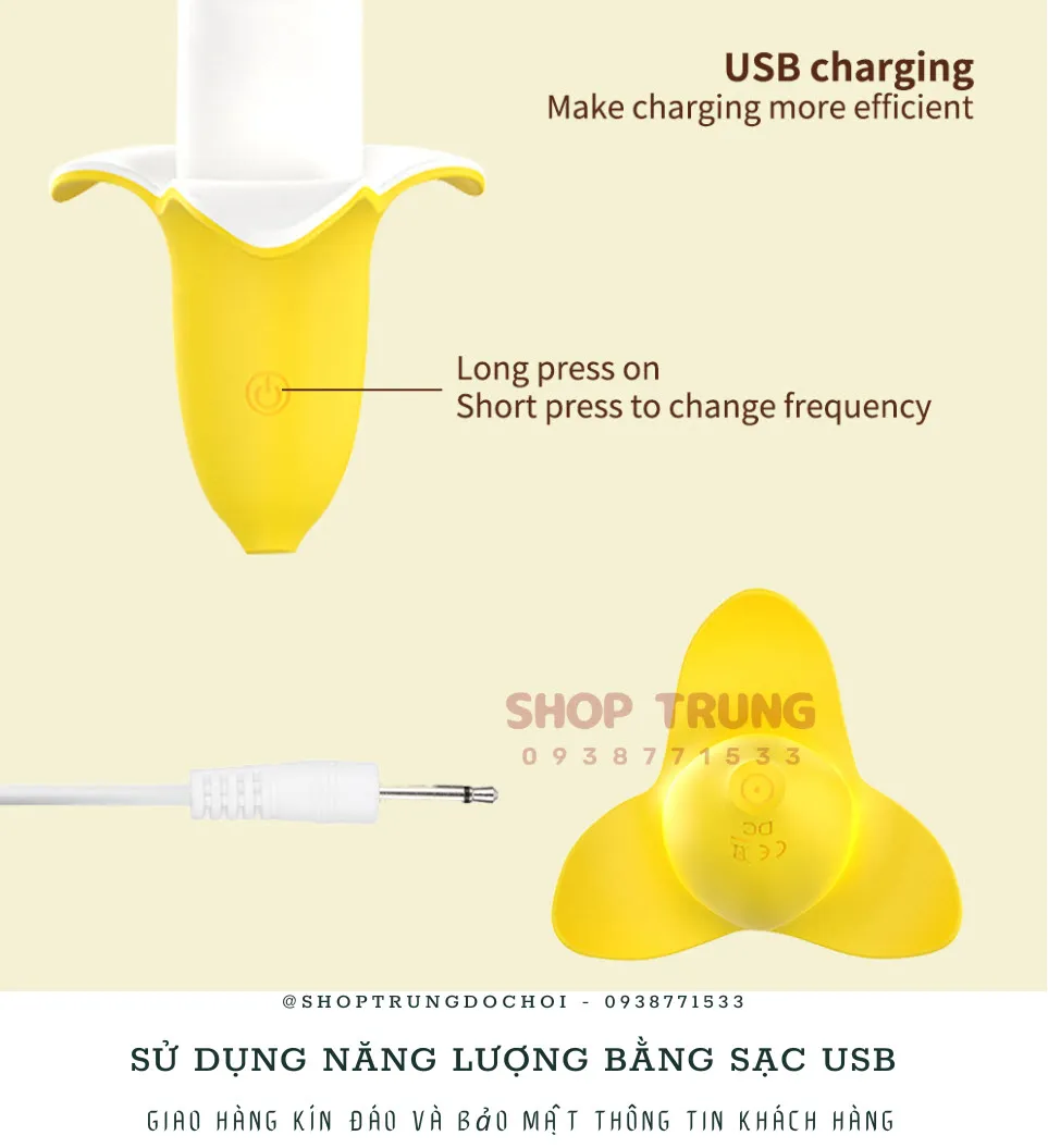USB Rechargeable Multi-mode Banana Shaped Vibrator Full Silicone — photo 5