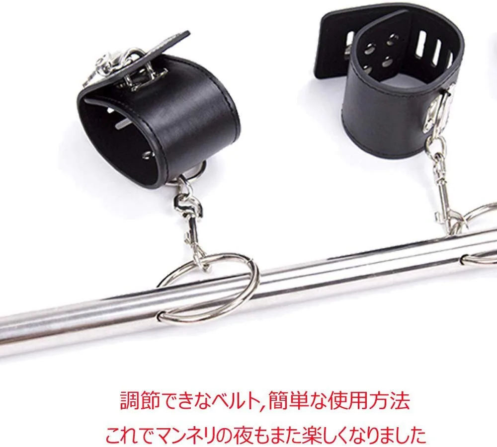 Bondage Handcuffs Footcuffs Stainless Steel Leather Set — photo 5