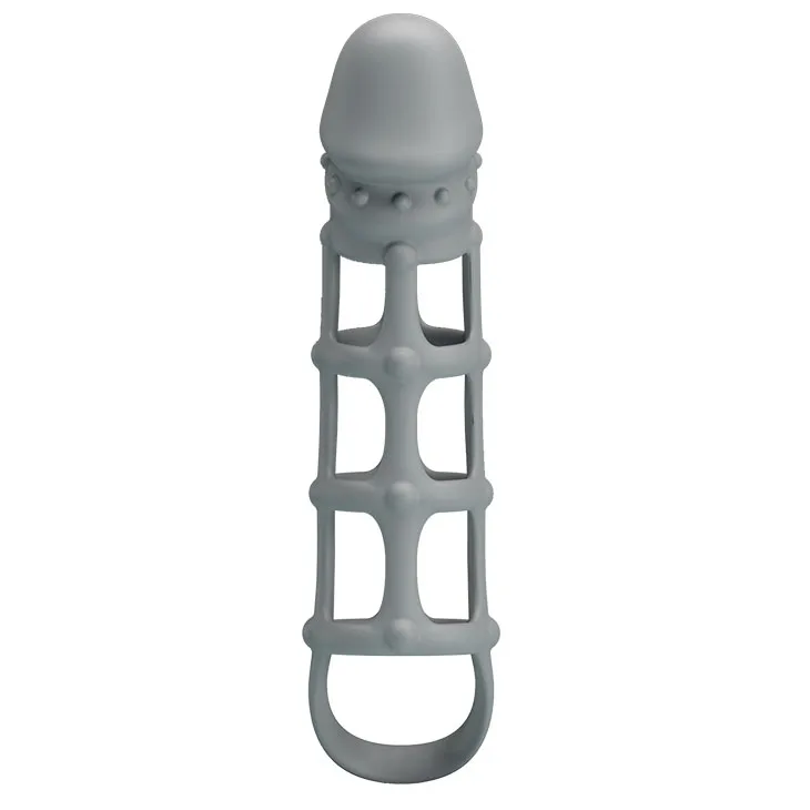 Soft Silicone Rotating Penis Mesh Sleeve — photo 3