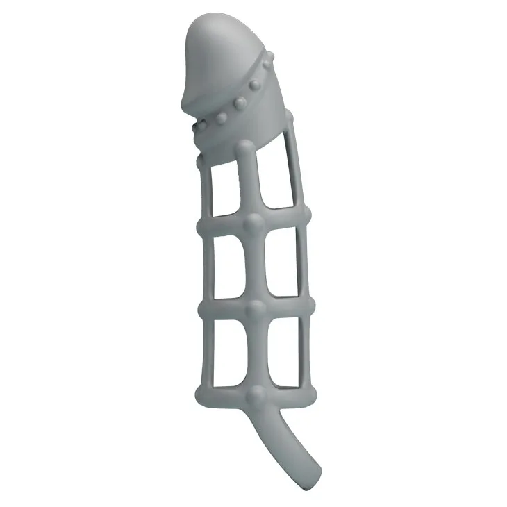 Soft Silicone Rotating Penis Mesh Sleeve — photo 2