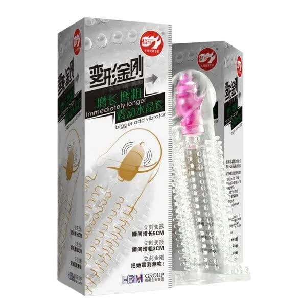 Donzen Textured Vibrating Silicone Condom for Intense Pleasure