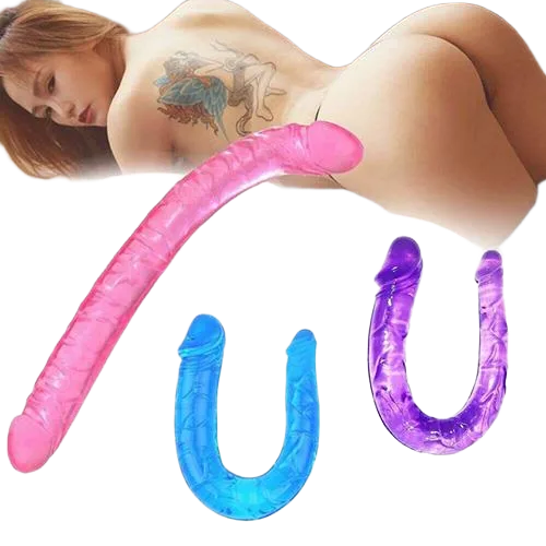 Double Dong Transparent Dual-Ended Silicone Dildo for Lesbians