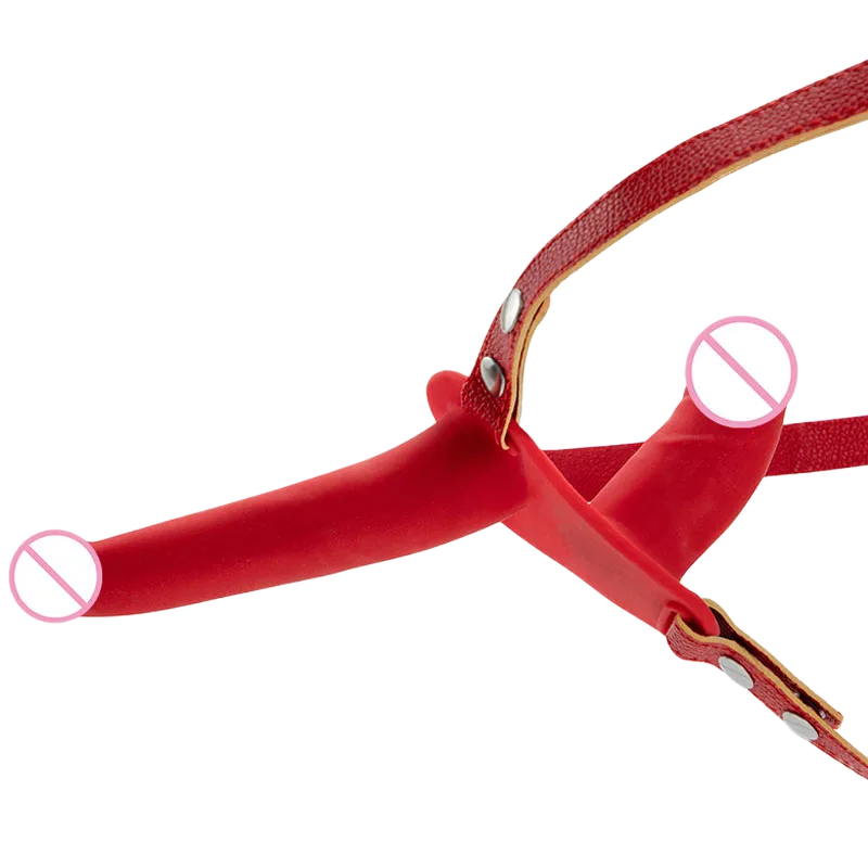 Double-Ended Lesbian Strap-On Adjustable Silicone Dildo