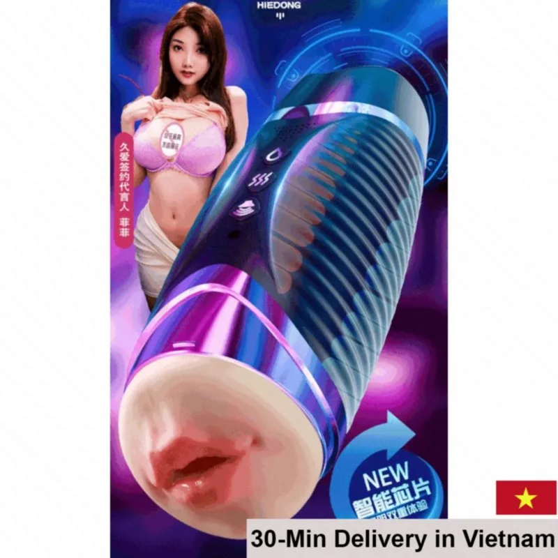 Double Ended Vibrating Heated Silicone Realistic Oral Toy