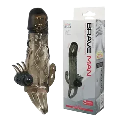 Double Head Vibrating Black Condom Enhance Pleasure