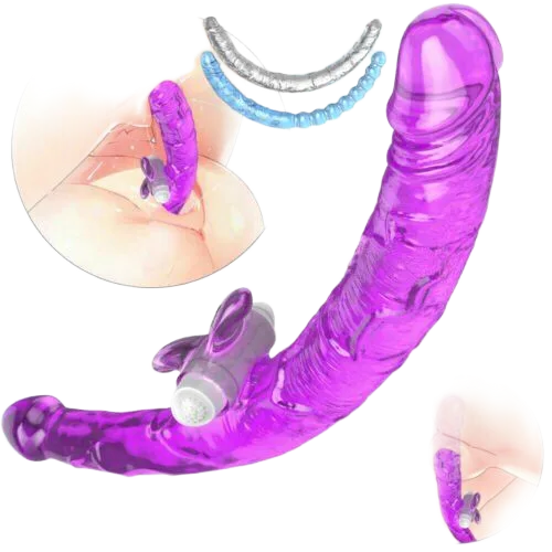 Double-Head Vibrating Lesbian Dildo Stimulator Intense Pleasure
