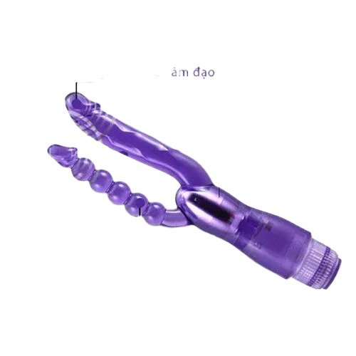 Double Pleasure 2-Prong Vibrator G Spot Anal Silicone Toy
