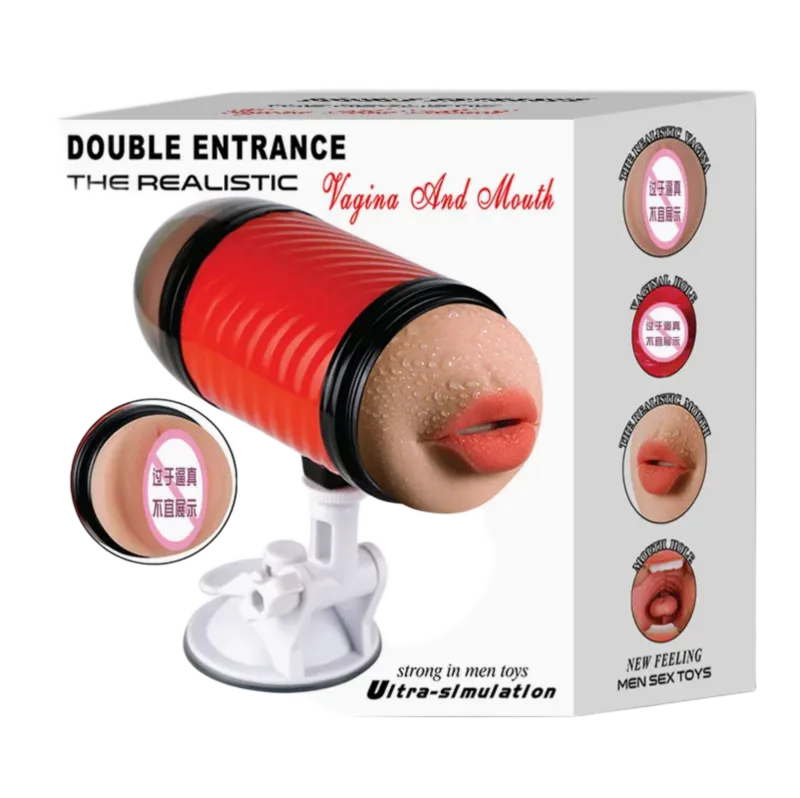 Double Pump Vibrating Wall-Mount Male Masturbator