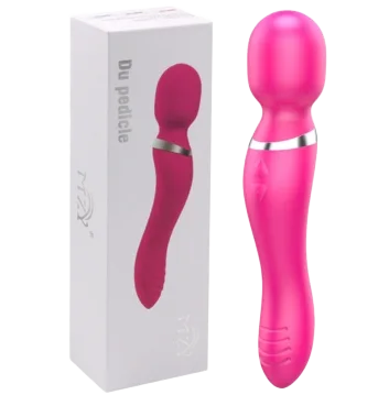 Du Pedicle Dual Head Silicone Vibrator Couples Pleasure Enhancer Pink