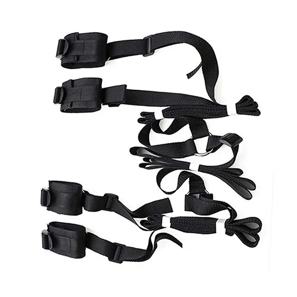 Bondage Restraint Set Handcuffs Ankle Cuffs with Bed Straps — photo 6