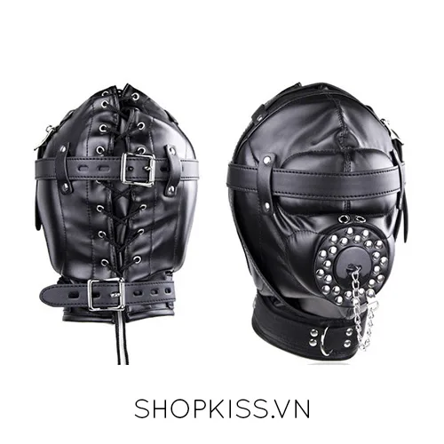 Full Head BDSM Leather Hood for Intense Sensory Play — photo 2