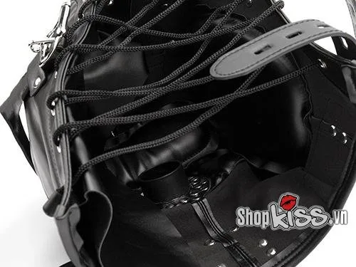 Full Head BDSM Leather Hood for Intense Sensory Play — photo 5