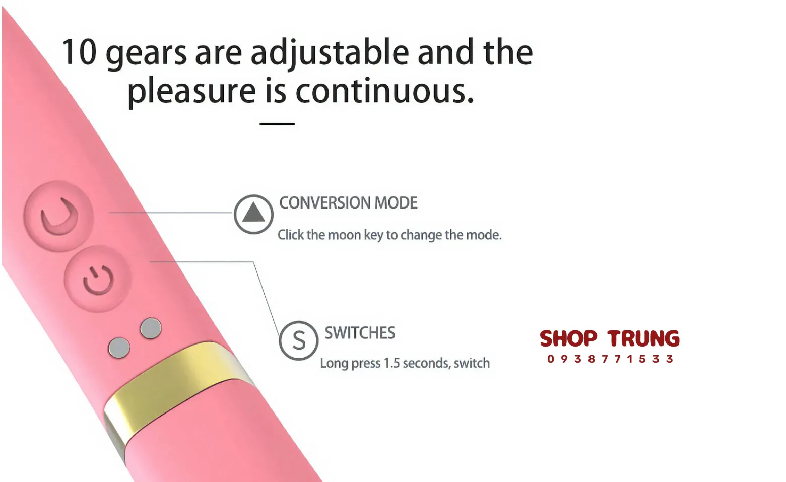 10-Mode Vibe Adjustable Sex Toy Silicone ABS Safe Material — photo 4
