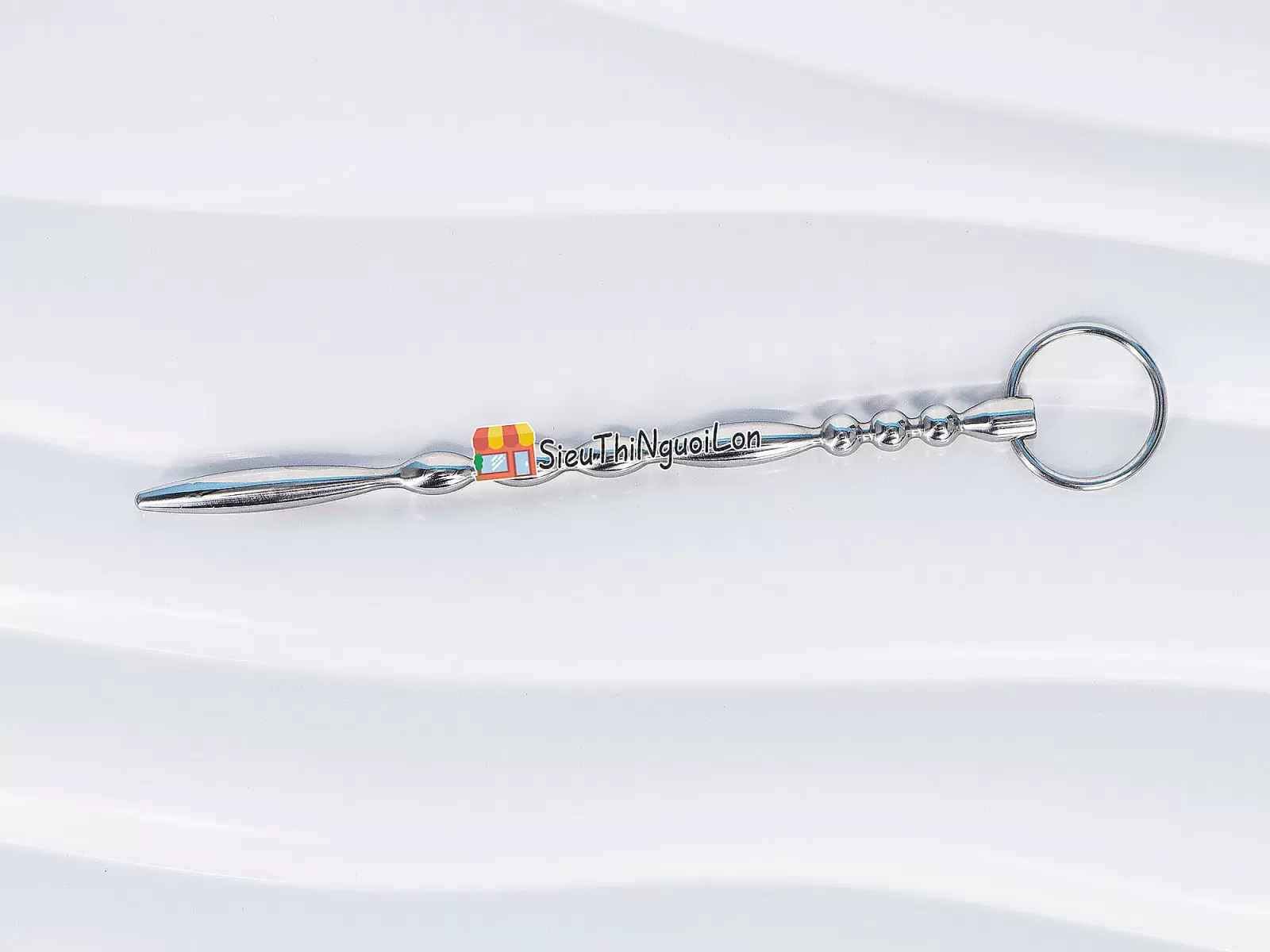Large Urethral Sound with Ring Stainless Steel Toy — photo 2