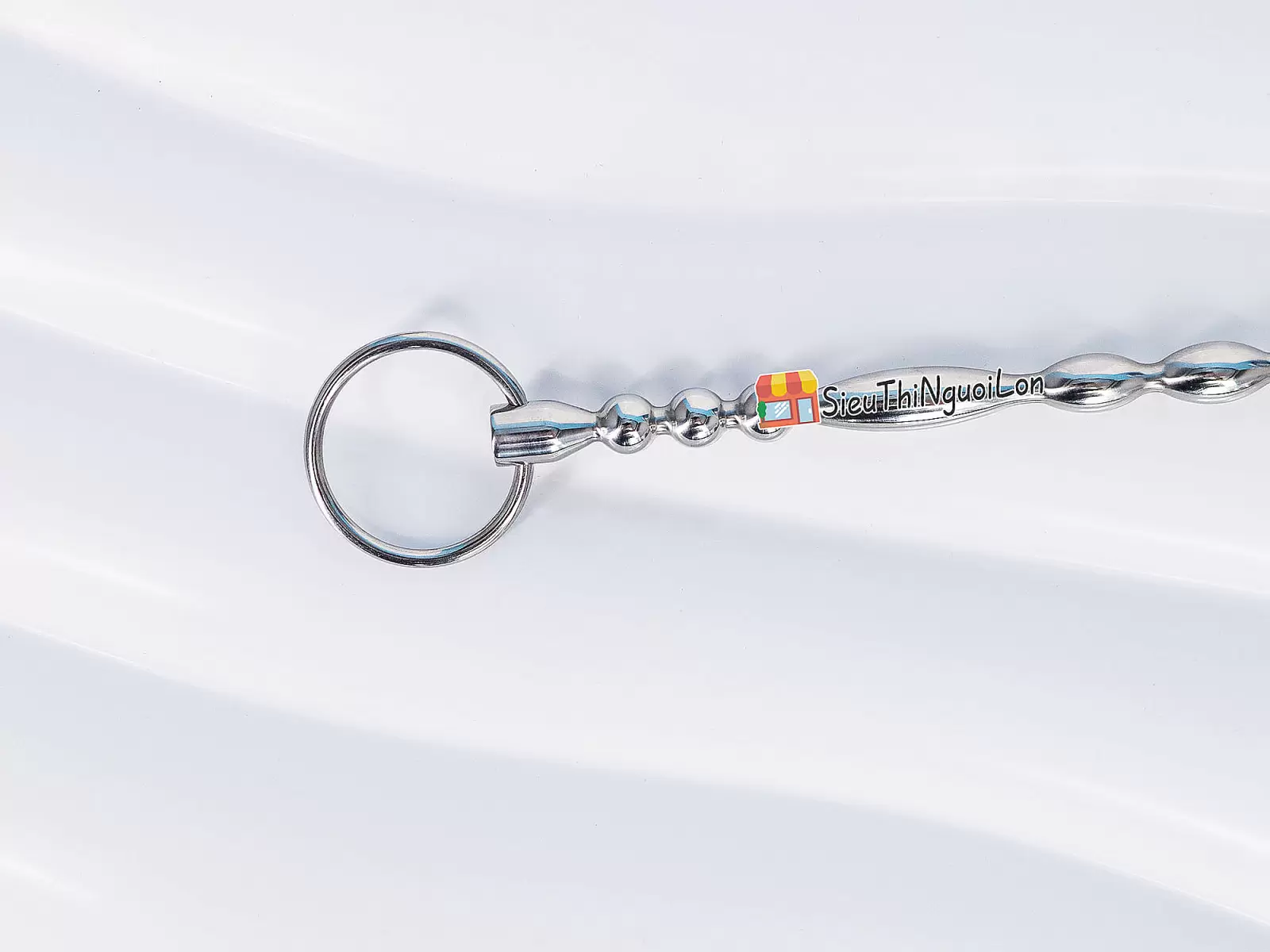 Large Urethral Sound with Ring Stainless Steel Toy — photo 4