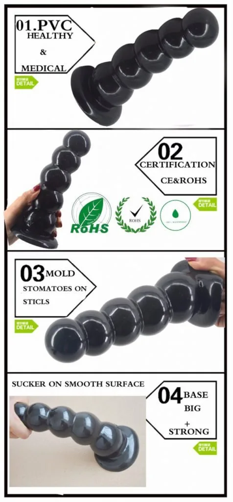 Extra Large Beaded Silicone Anal Stimulator for Men — photo 5