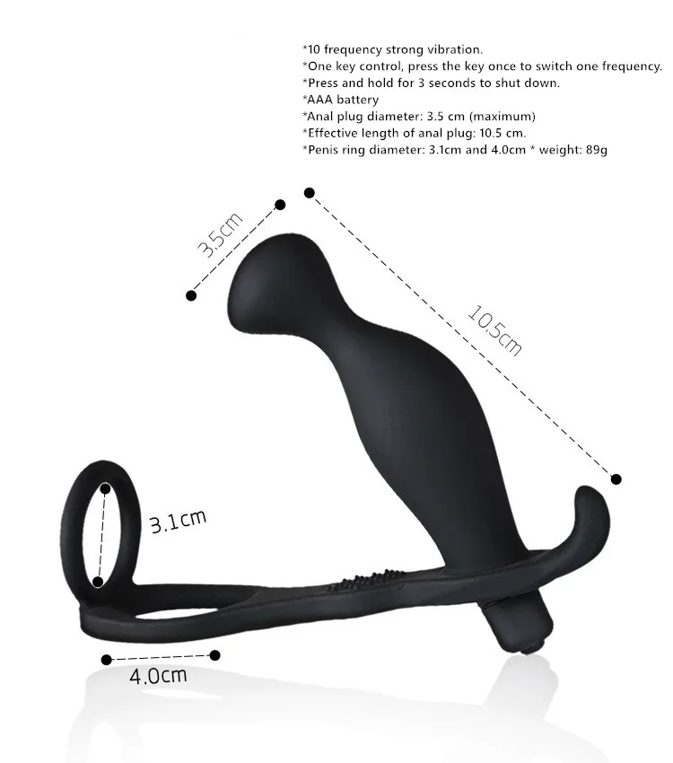 Ringing Cockring Anal Stimulator Multi-speed Vibrating Male Pleasure Toy — photo 6