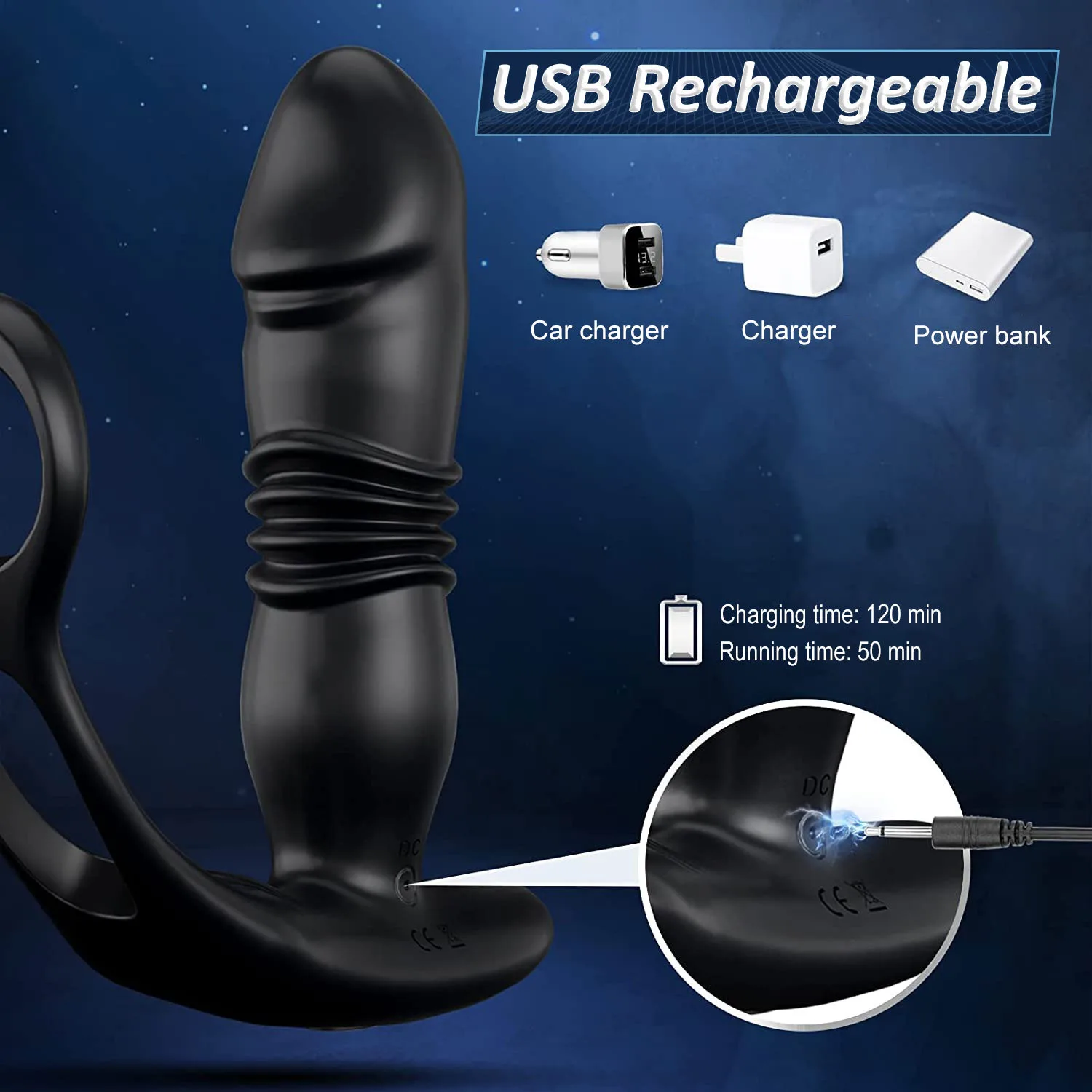 Prostate Relaxation Anal Massager Silicone USB Rechargeable — photo 3