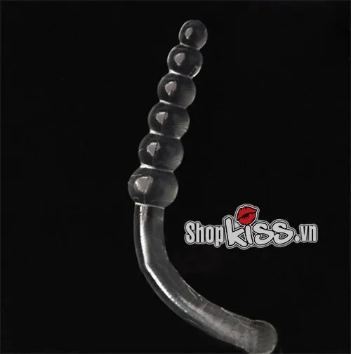 Anal Massage Plug L-Shaped Round Beads Silicone Relaxation — photo 4