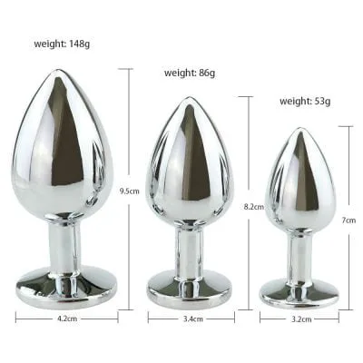Japanese Stainless Steel Anal Massager Silicone Handle SHP1114 — photo 3