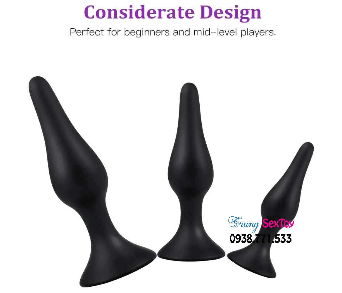 Anal Plug Set 3pcs Multi Size Couples Intimate Pleasure — photo 2