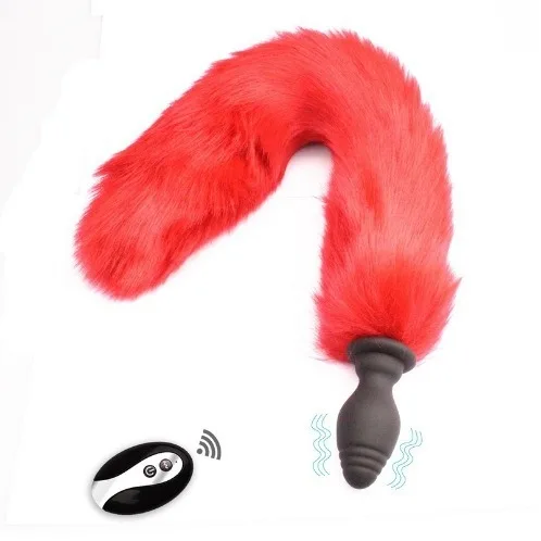 Fox Tail Butt Plug with Remote Vibration Silicone — photo 4