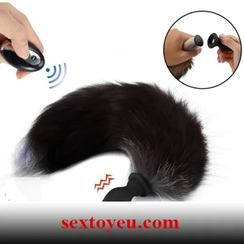 Fox Tail Butt Plug with Remote Vibration Silicone — photo 5