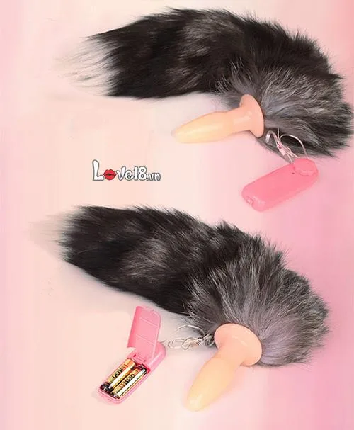 Soft Fox Tail Plug with Vibration Anal Stimulator — photo 2