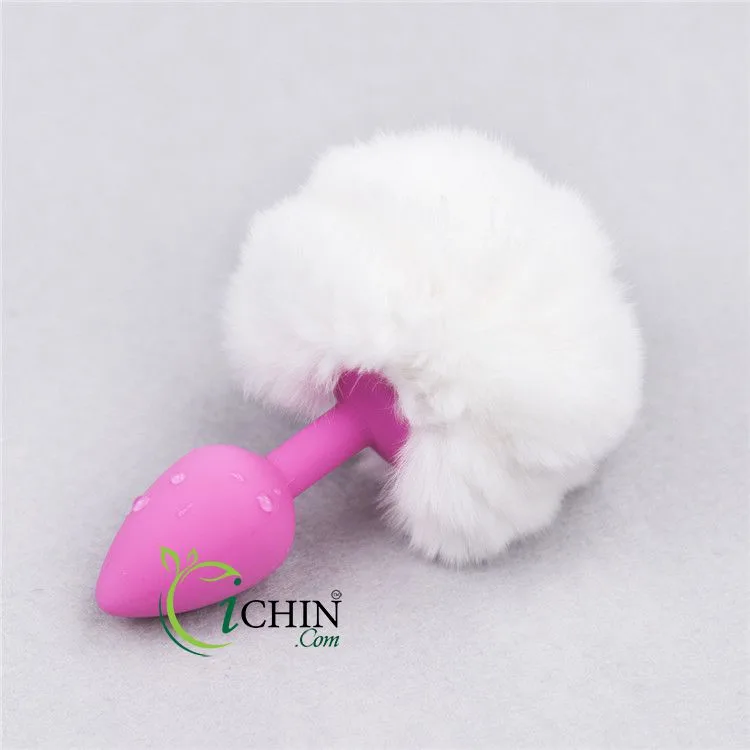Soft Silicone Bunny Tail Butt Plug Multi-Color Cosplay SM — photo 5