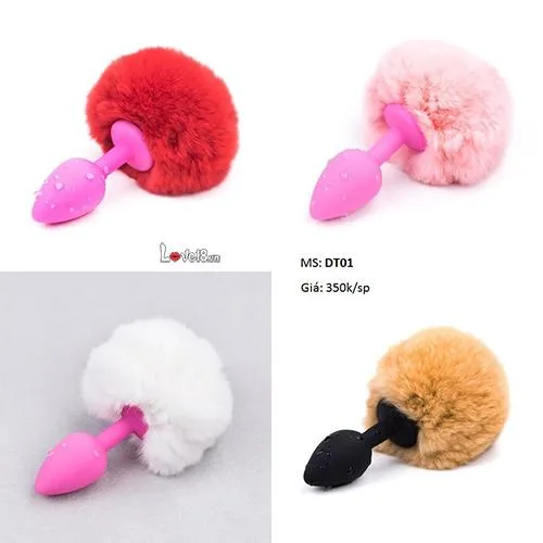 Stimulating Bunny Tail Anal Plug Silicone Stainless Steel for Women Les Gay — photo 2