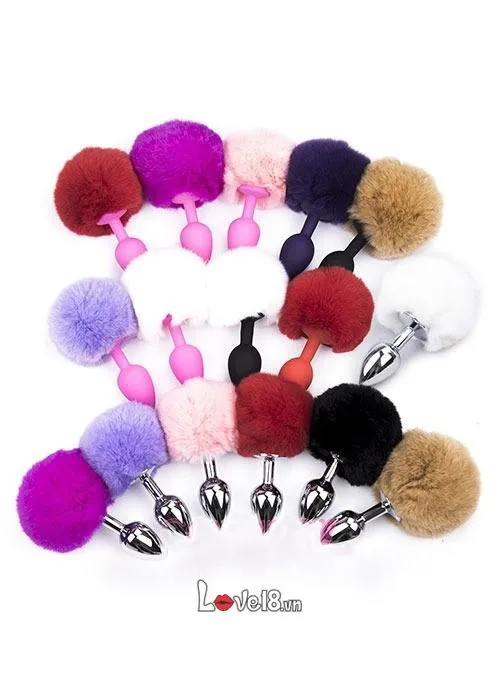 Stimulating Bunny Tail Anal Plug Silicone Stainless Steel for Women Les Gay — photo 4